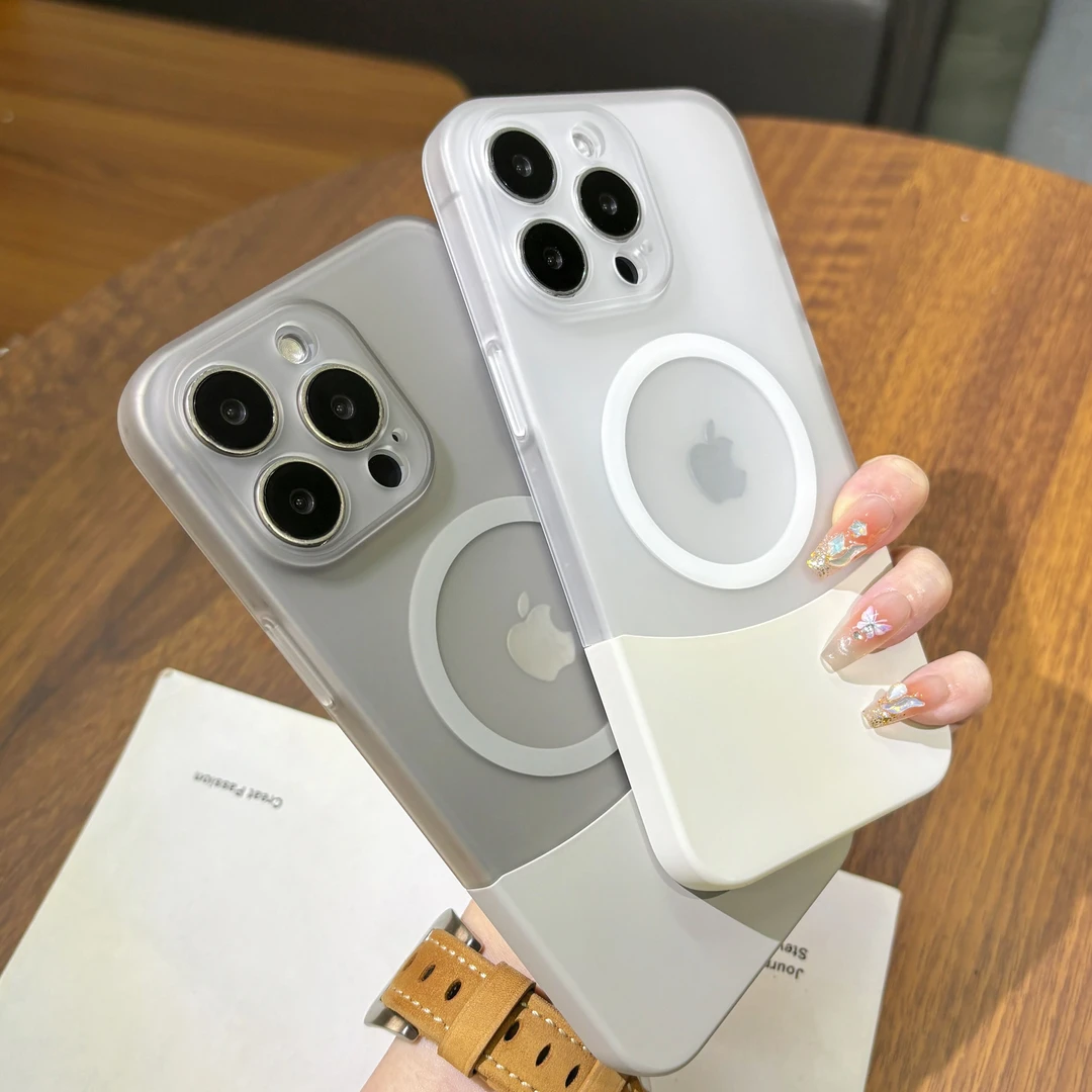 上下拼接磁吸适用iPhone15pro苹果14手机壳16ProMax新款透明13pro