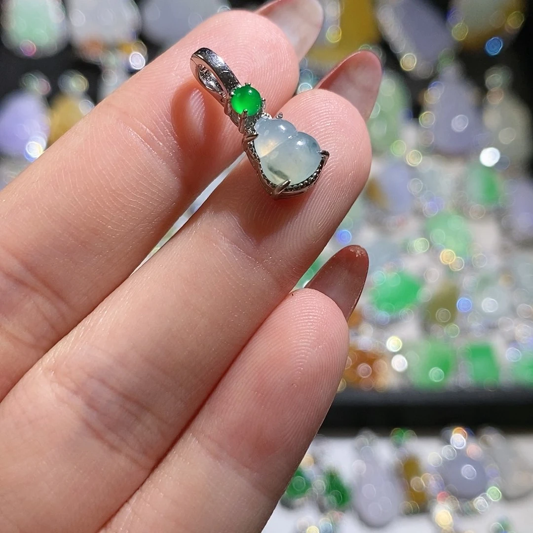 翡翠银S925镶嵌颈饰天然翡翠