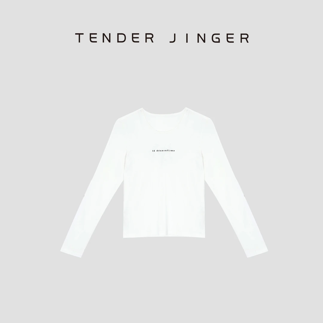 Tender Jinger【显瘦搭子】真丝莫代尔混纺修身长袖上衣T53PYS50010
