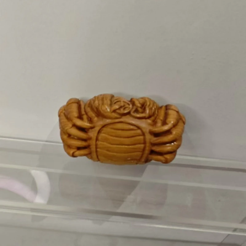 木质小螃蟹精致可爱狮子手工老虎动物桌面小摆件可随身携带饰品