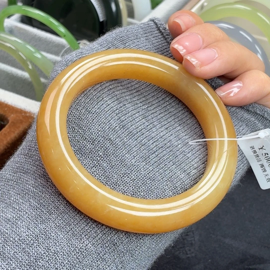 和田玉未镶嵌手镯蜜糖新疆油润29号