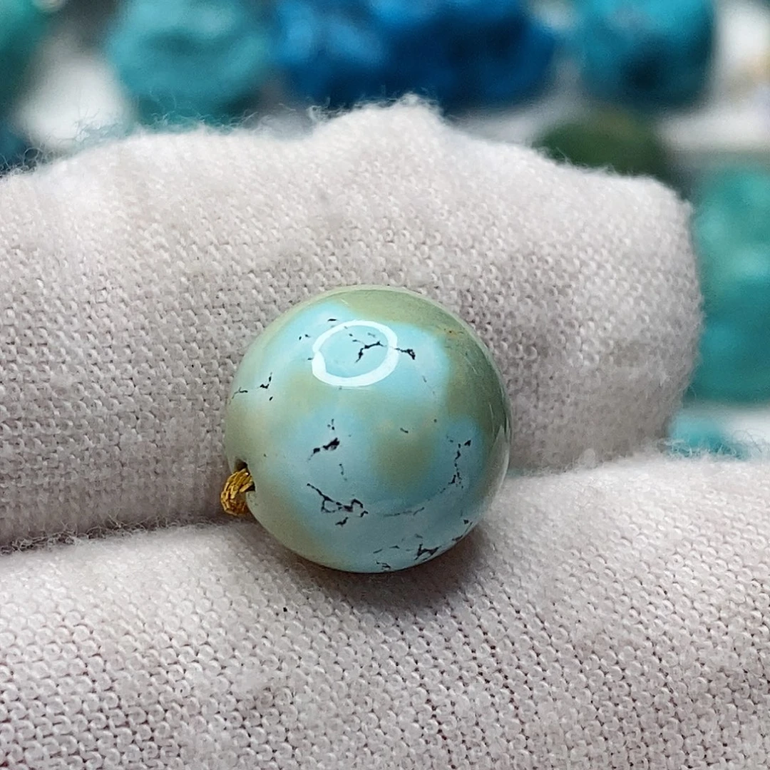 绿松石未镶嵌天然原矿 地大质检11.9mm