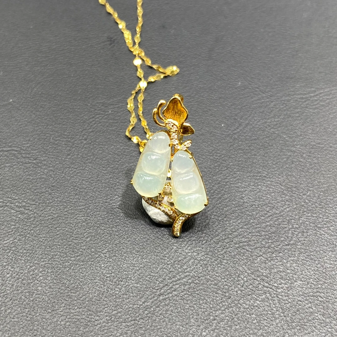 FC39天然缅甸A货18k豆子项链/000379/保利厦门拍卖