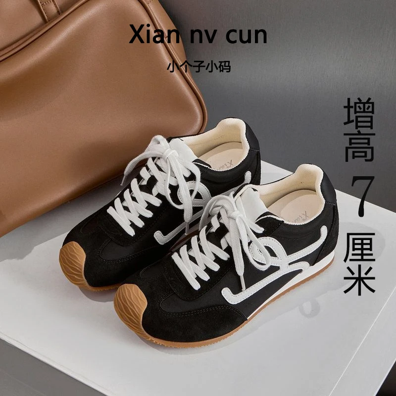 【仙女村】7cm小个子小码女鞋313233夏复古小白鞋明星同款女款美式