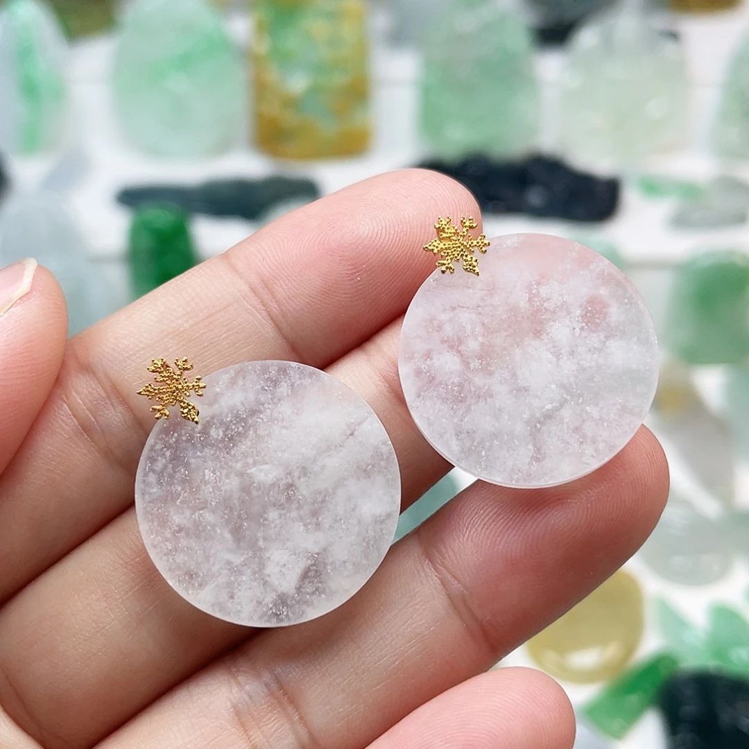 翡翠颈饰未镶嵌雪花扣