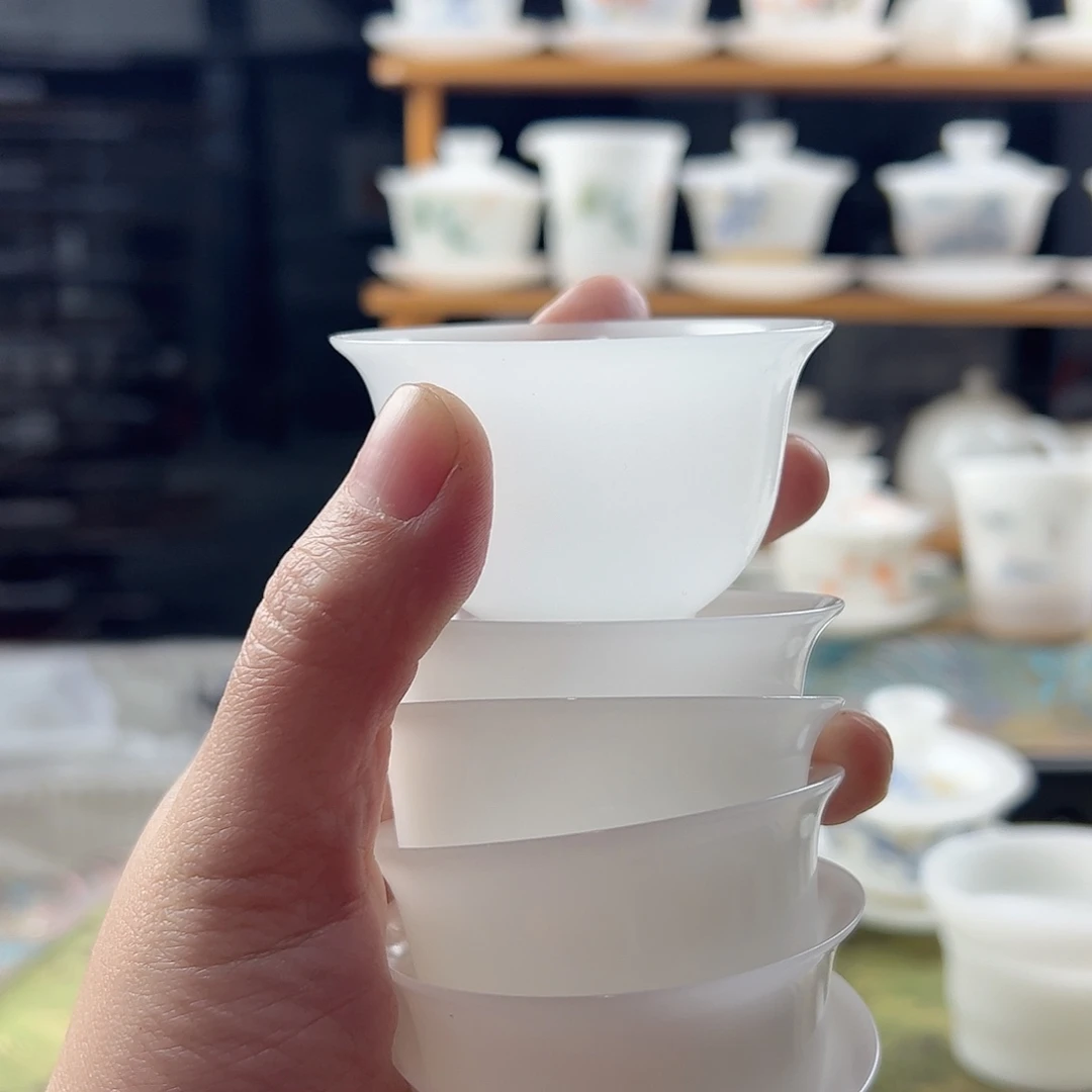 素烧璞玉油润型6个装薄胎反口杯60ml