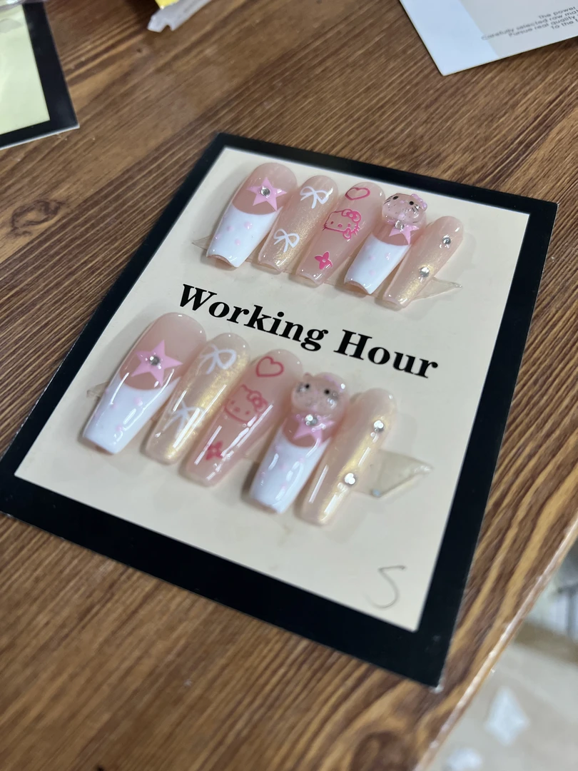 句芒竹夏【白法式KT】长梯穿戴甲