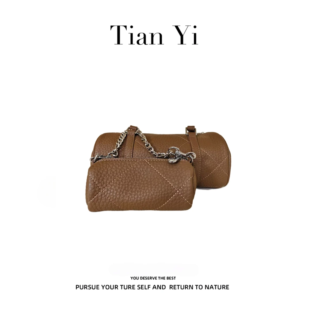 【Tian Yi渠道货】-2025新款轻奢单肩手提斜跨包  咖色