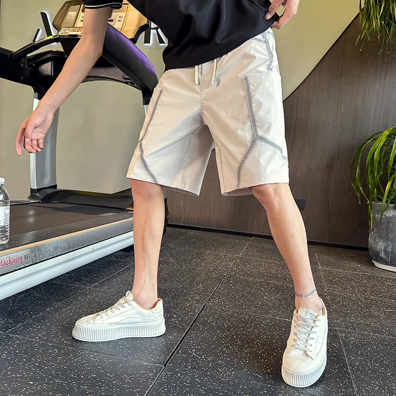 渐变色速干短裤男士夏季薄款潮牌宽松运动休闲五分沙滩中裤子外穿