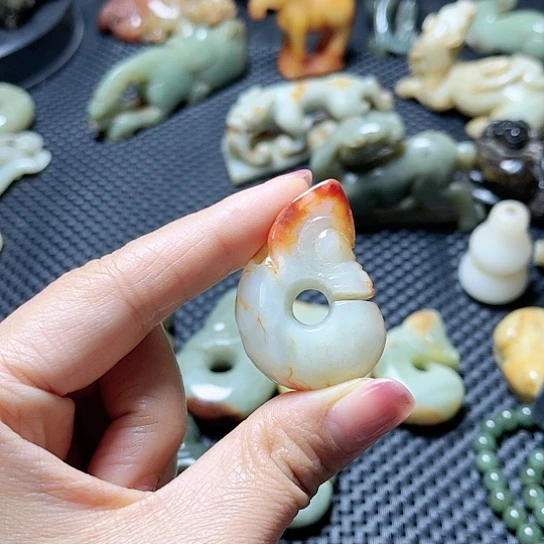 白玉菩提吊坠老*摆件