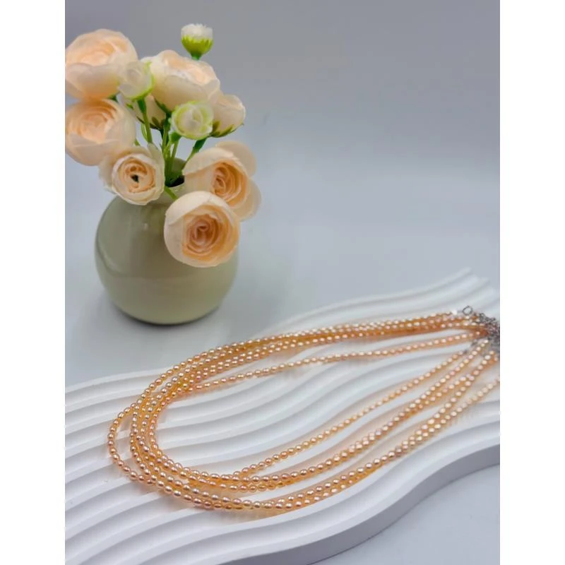 【晓艾珍珠】中国红无核3-5mm珍珠项链E189（多样性发一）