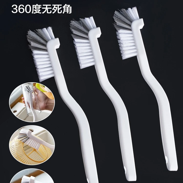 日式弯头刷子清洁刷家用厨房水槽多功能无死角凹槽杯子长柄清洗刷