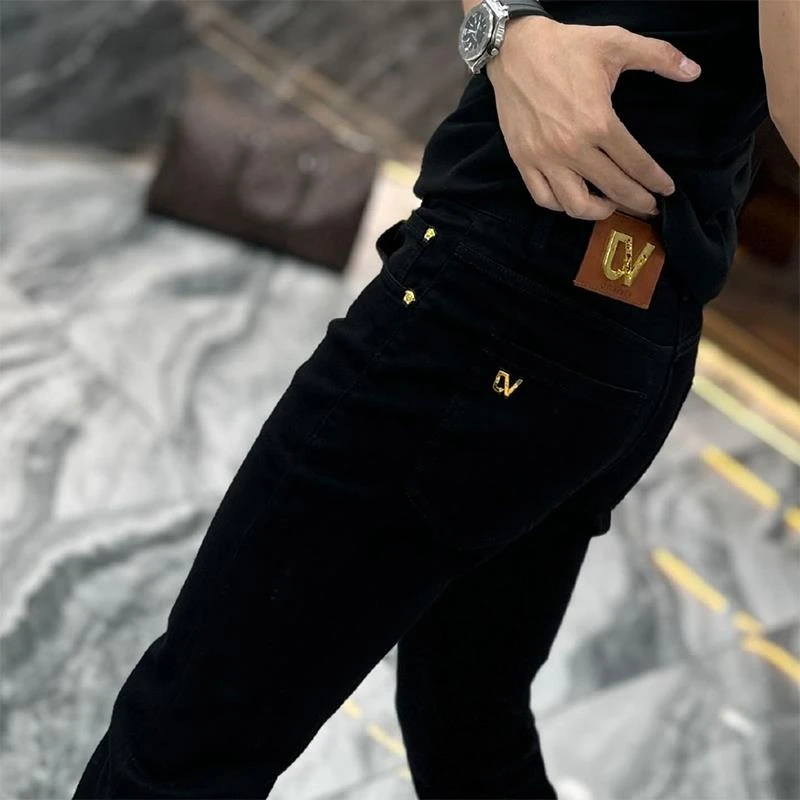 牛仔裤男士2025秋冬新款时尚黑色休闲裤潮流百搭时尚修身小直角裤