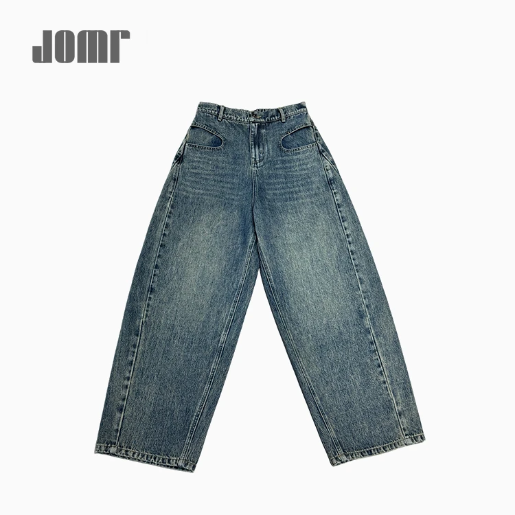Jomr●主理人私服【衣橱老友记】精梳牛仔棉 复古宽松显瘦弯刀牛仔裤