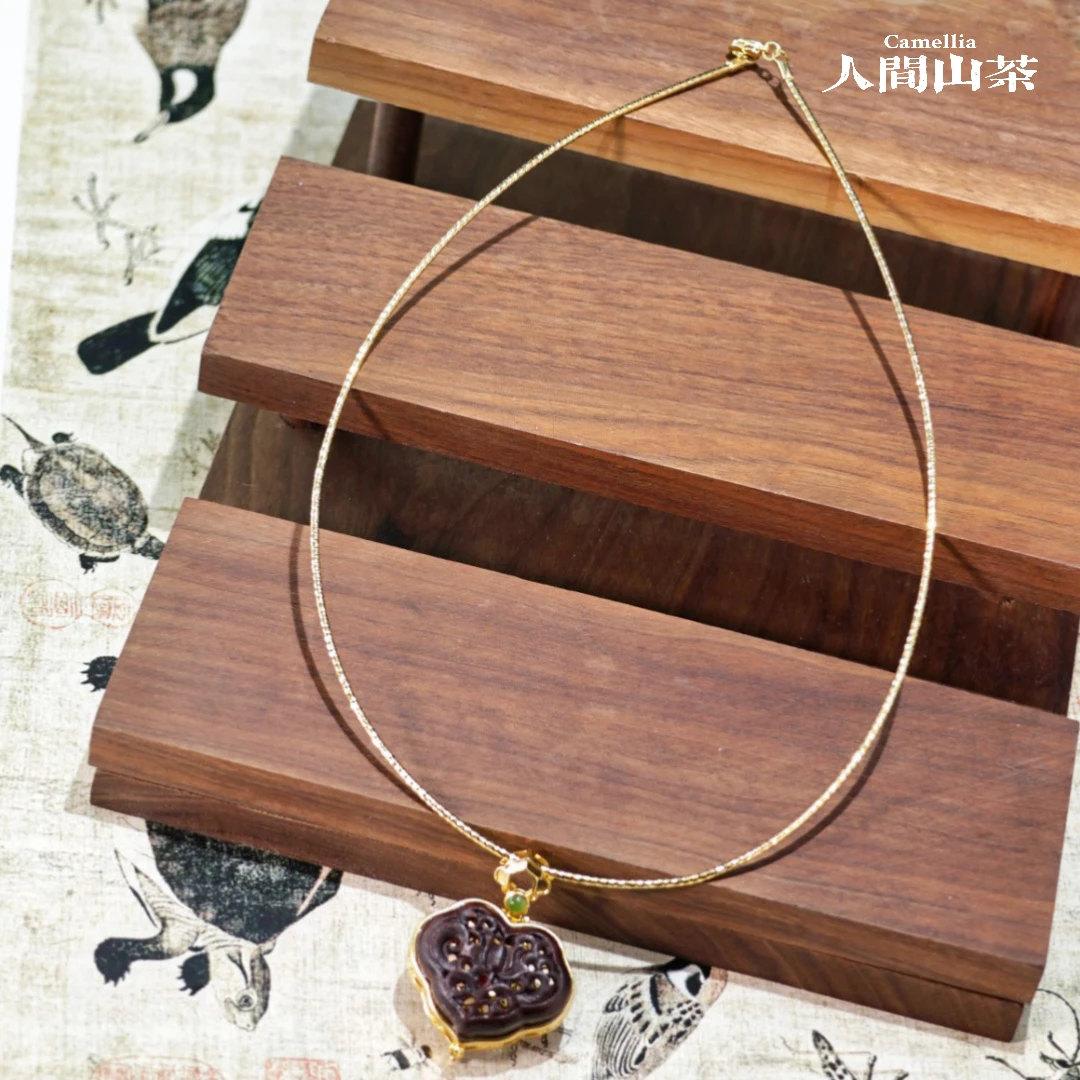 人间山茶 M3-2856 檀木如意项链 多样性发其一