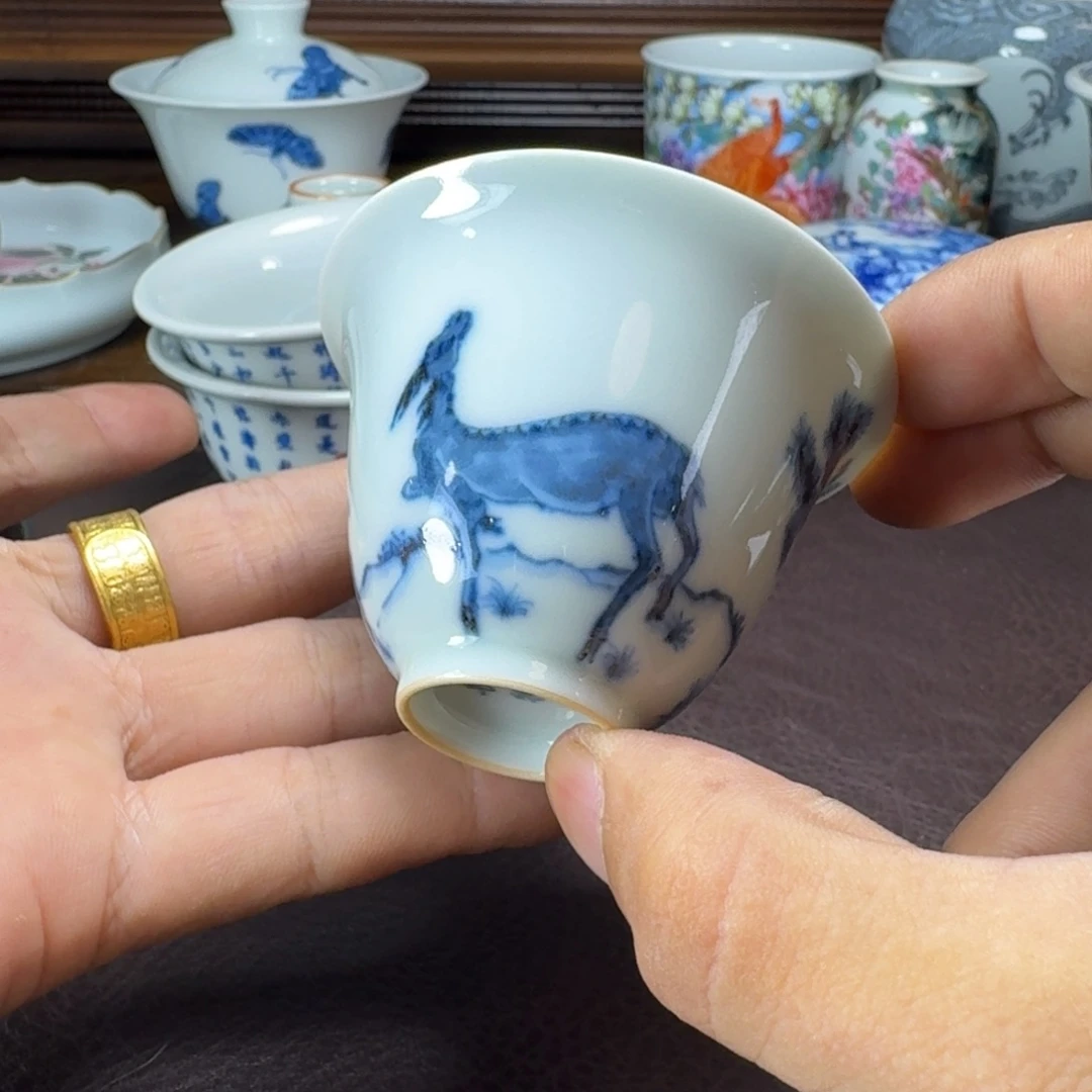 卡***菇瓷片当代景德镇陶瓷手绘茶具