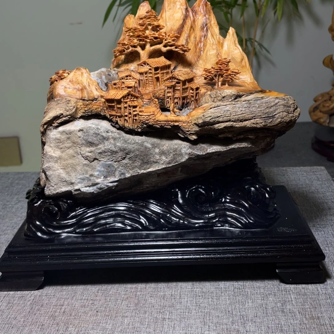 万***新柏木（崖柏）山水工艺品