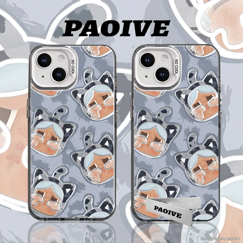 泡泡玛特创意适用苹果华为vivoiPhone小米三星防摔彩银手机壳