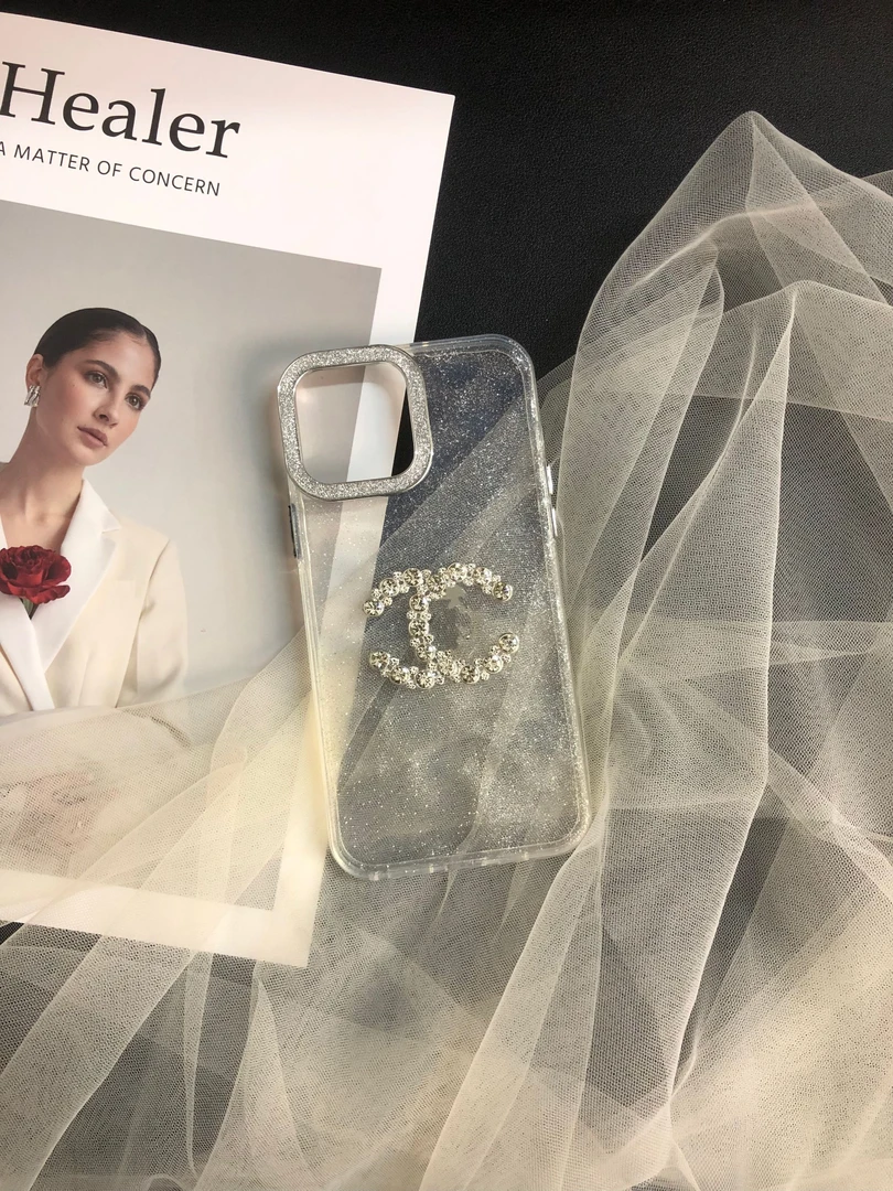 奢华心闪钻格纹苹果手机壳新款iphone16pro保护套全包女款适用