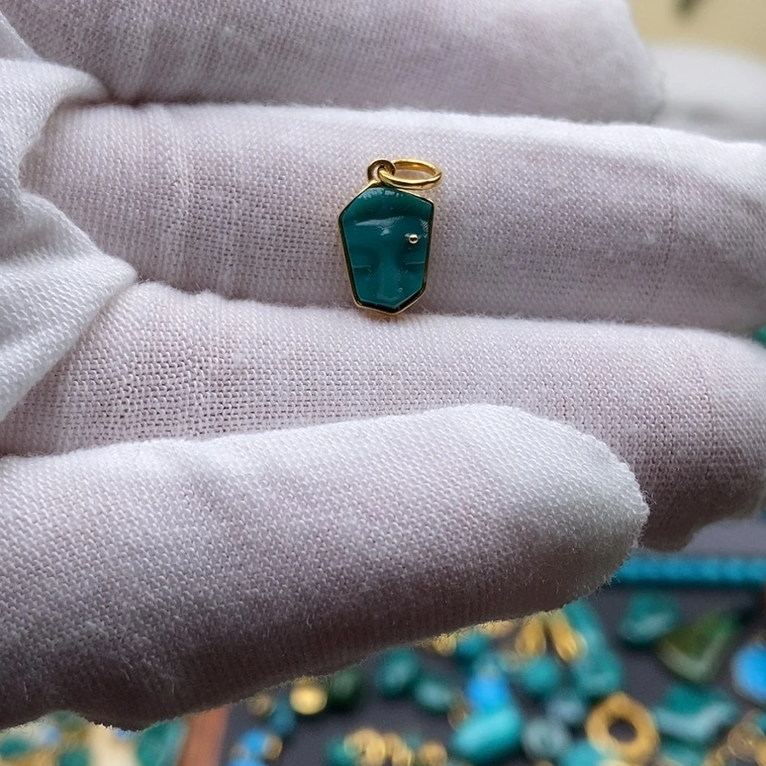 绿松石18K金镶嵌绿松石配饰h