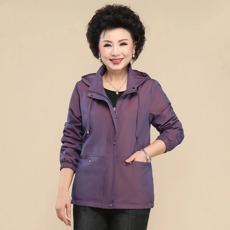 妈妈春装短款外套中年女装洋气大码风衣2025春秋季新款中老年上衣