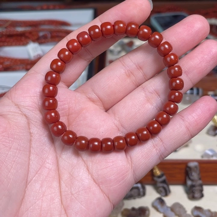 南红玛瑙未镶嵌颈饰24卡7+