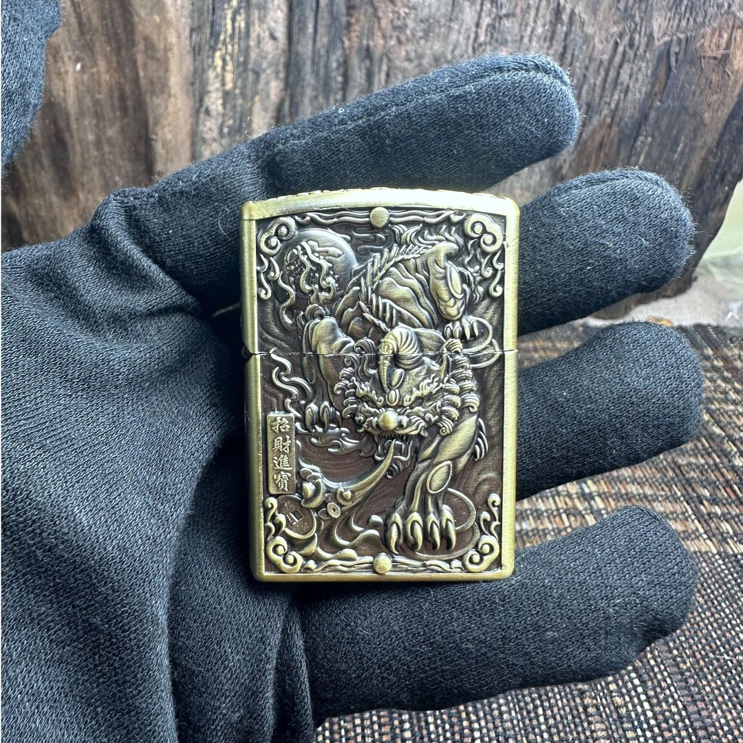 LYJ-15808 灵动貔貅 煤油打火机六面浮雕盔甲机【单机不带油】