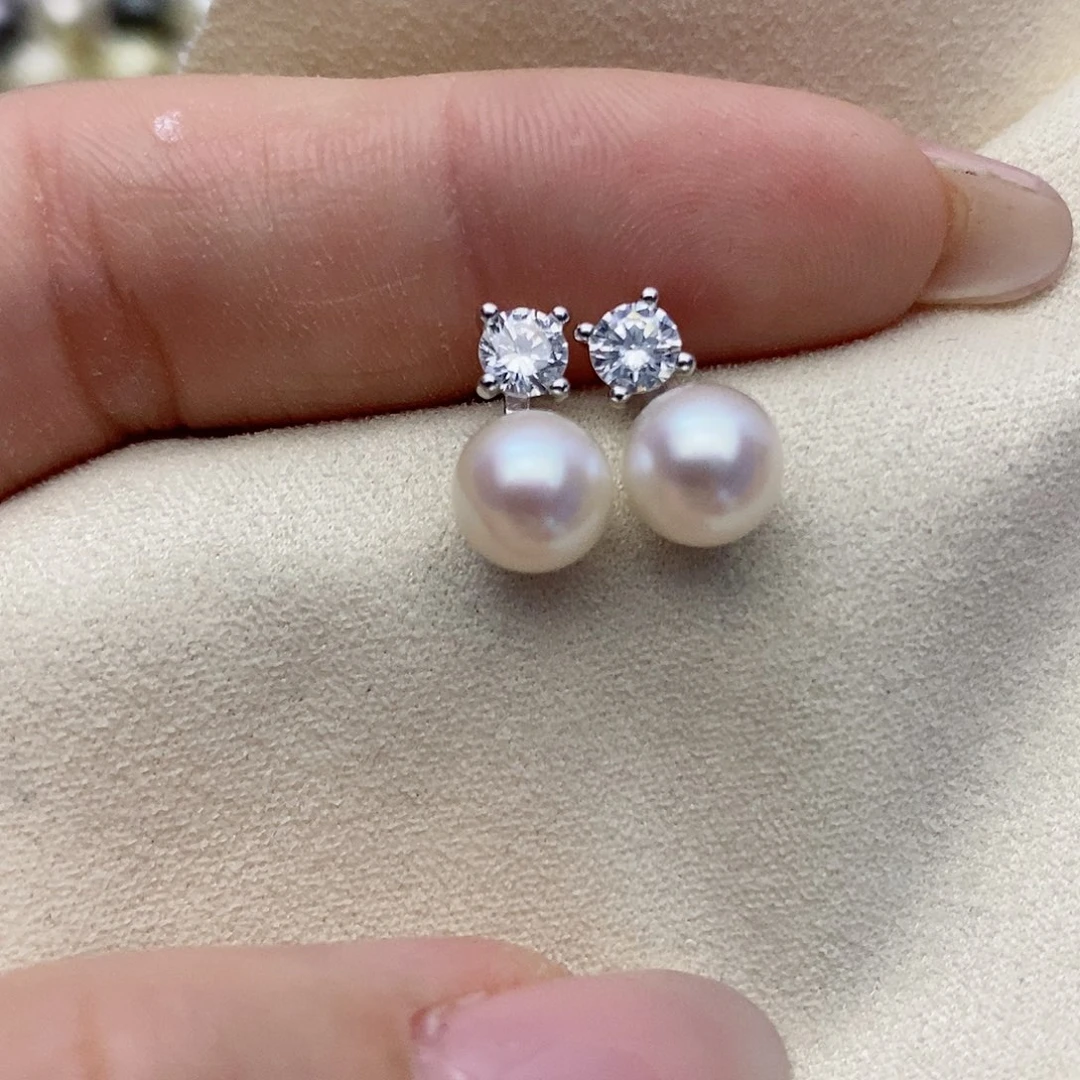 【闪购商品】银S925镶嵌淡水珍珠耳饰