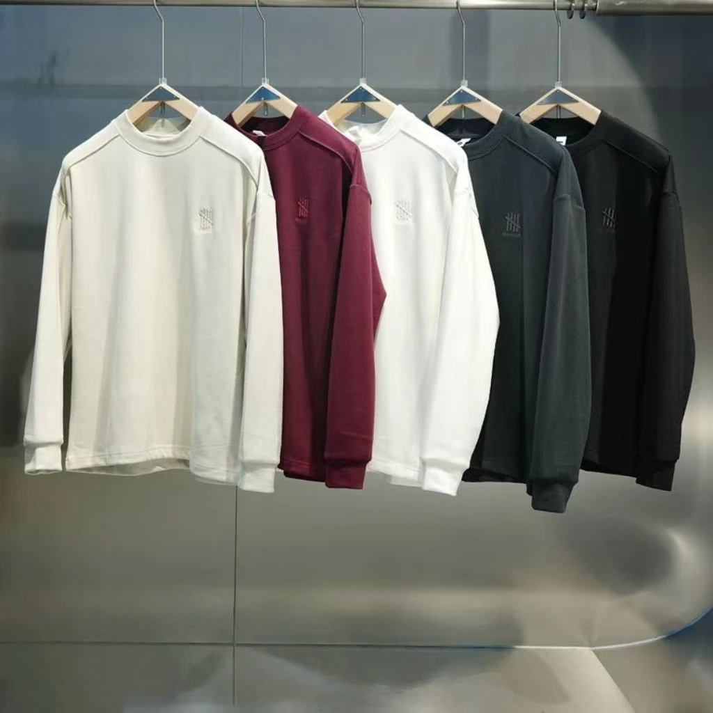 秋冬双面云朵糯米绒打底衫男士内搭长袖德绒上衣#刺绣设计