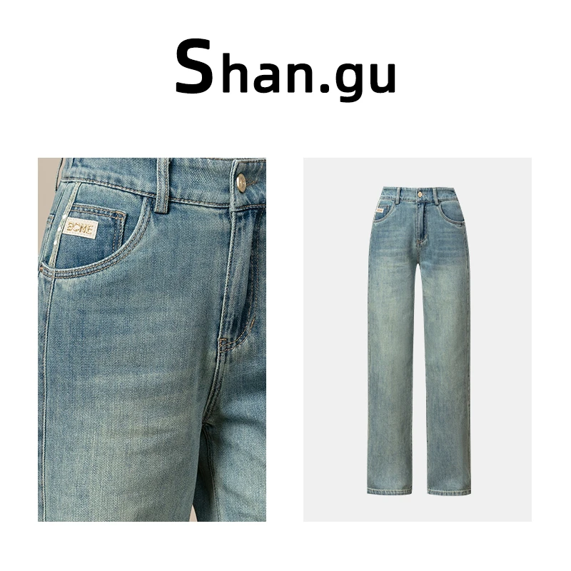 春款上新舒适时尚牛仔拖地裤遮肉显瘦面料垂顺挺括有型提臀修胯