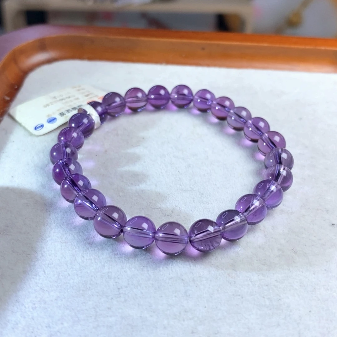 【闪购商品】水晶手链未镶嵌小*花紫水晶7.1mm