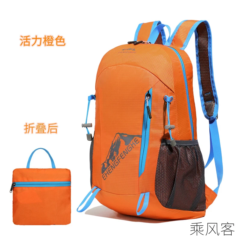 Z可折叠男女同款双肩背包户外旅行包休闲学生包轻便防泼水双肩包