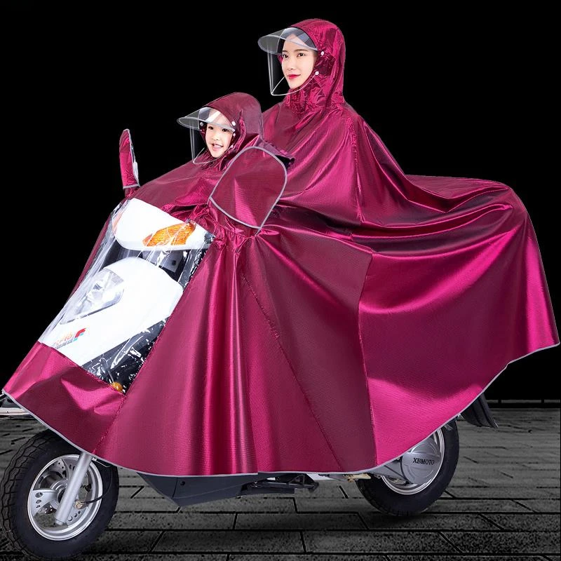 雨衣电动电瓶车亲子母子儿童单双2人骑行男女长款全身防暴雨雨披