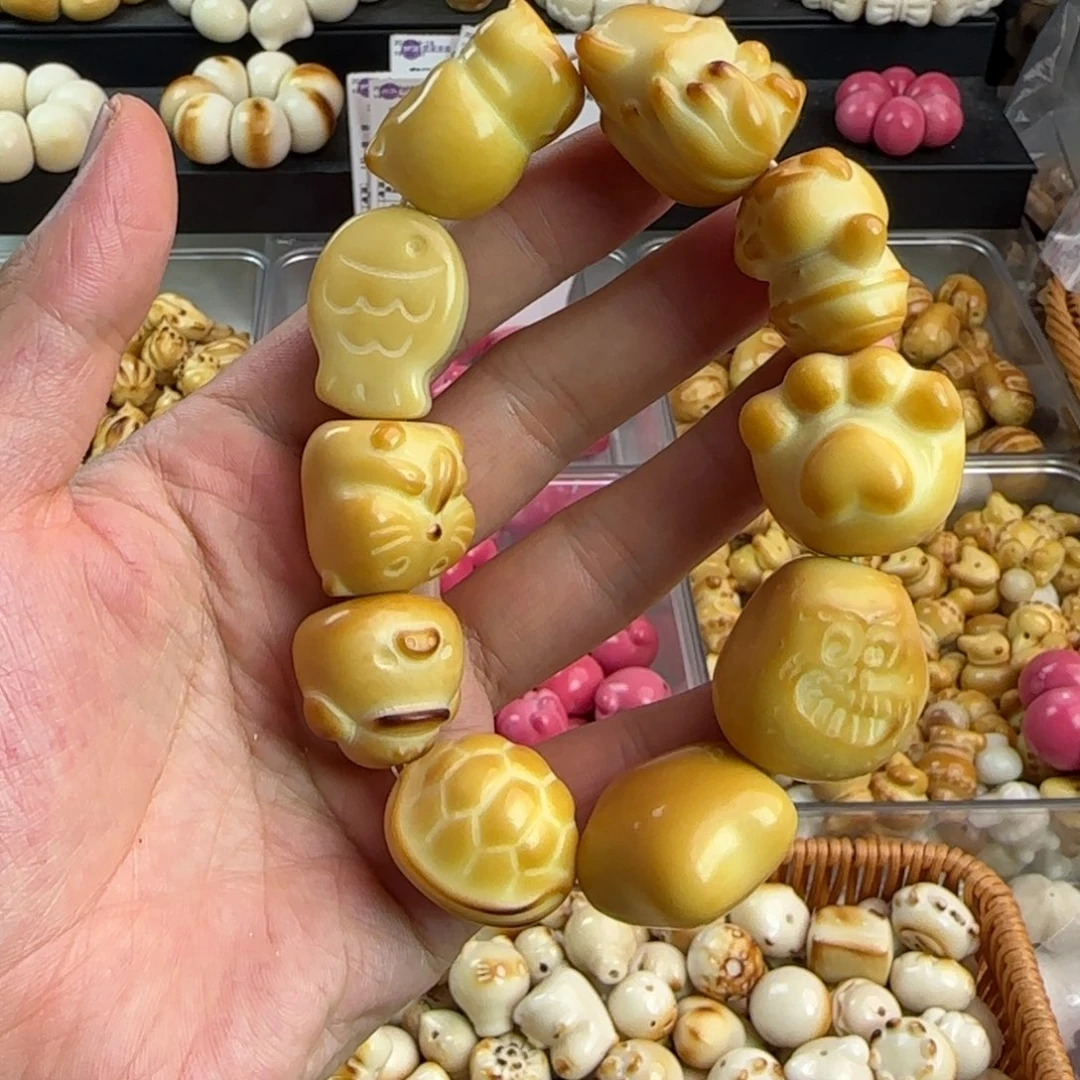 手串菩提根/象牙果微瑕疵大尺寸多宝混手串一条