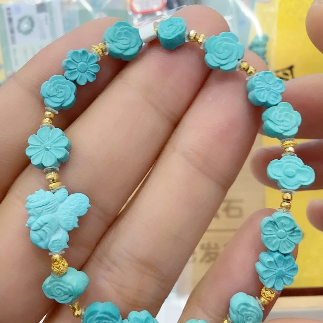 绿松石18K金镶嵌珠宝奇石