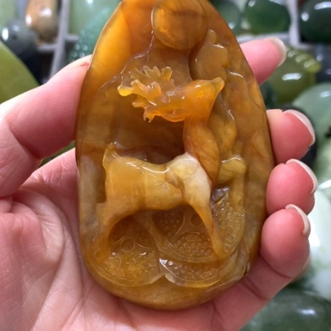 蛇纹石玉未镶嵌手把件