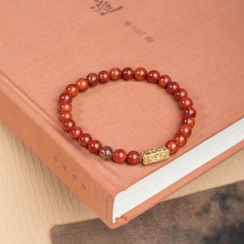 XIANYUAN/仙源南红6mm火焰纹幽灵手串