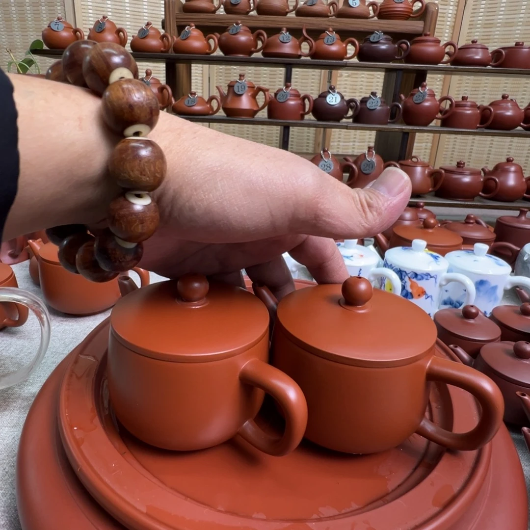 李***龙紫砂茶壶潮州手拉朱泥壶，微瑕不退换