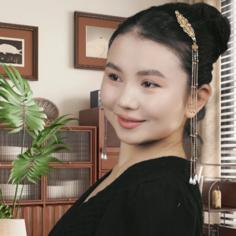 新款中国结流苏发夹 简单大气小众高级感头饰