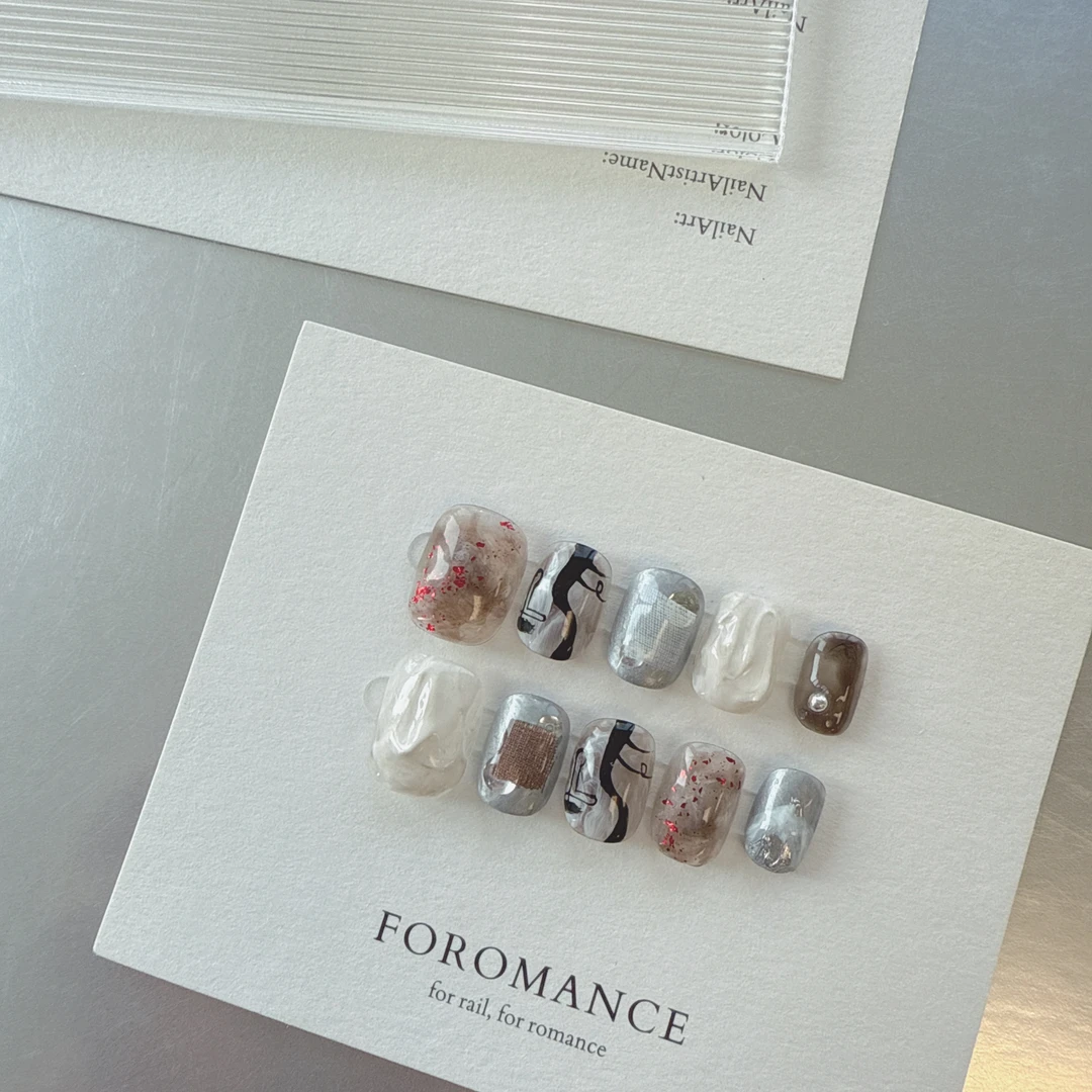 ｢不染｣ 日式晕染 静奢风 短方圆甲 扁甲友好