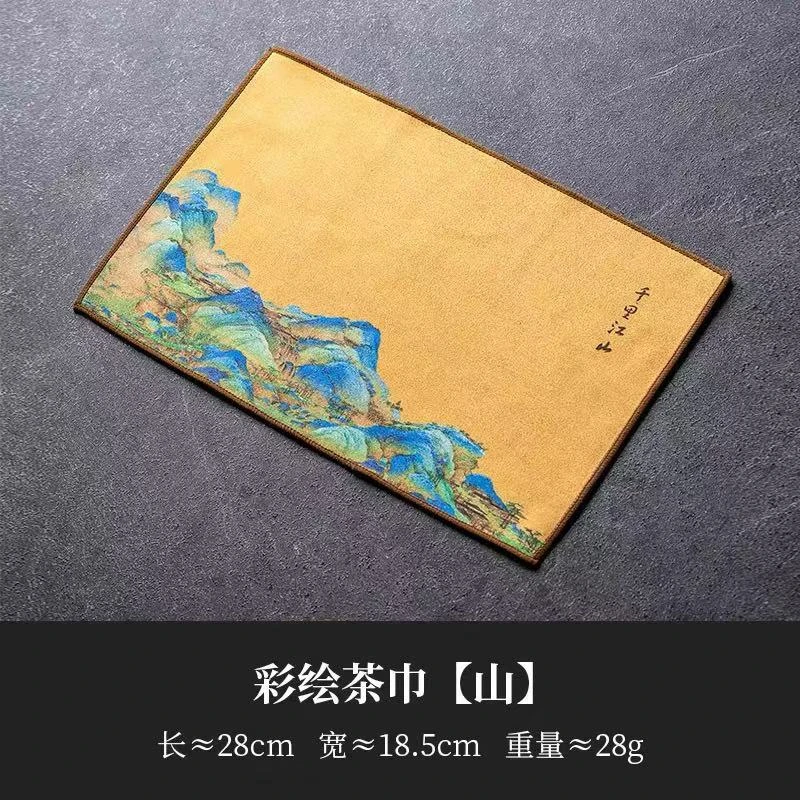 极素双面茶巾高档茶具用品茶布吸水毛巾茶几茶桌布茶台配件TJ047
