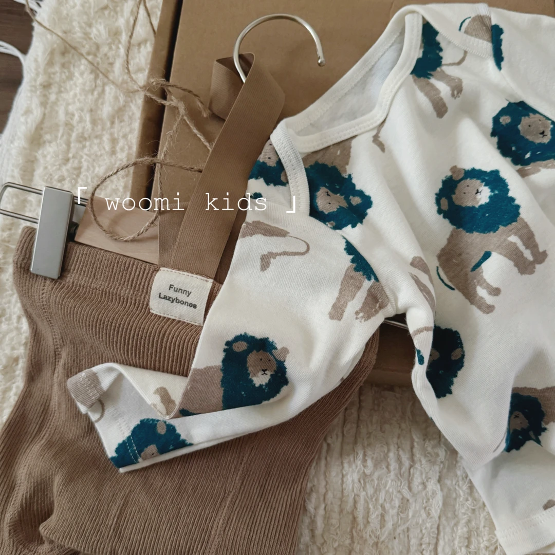 woomi·狮子星·宝宝秋季长袖精梳棉包屁衣连体衣