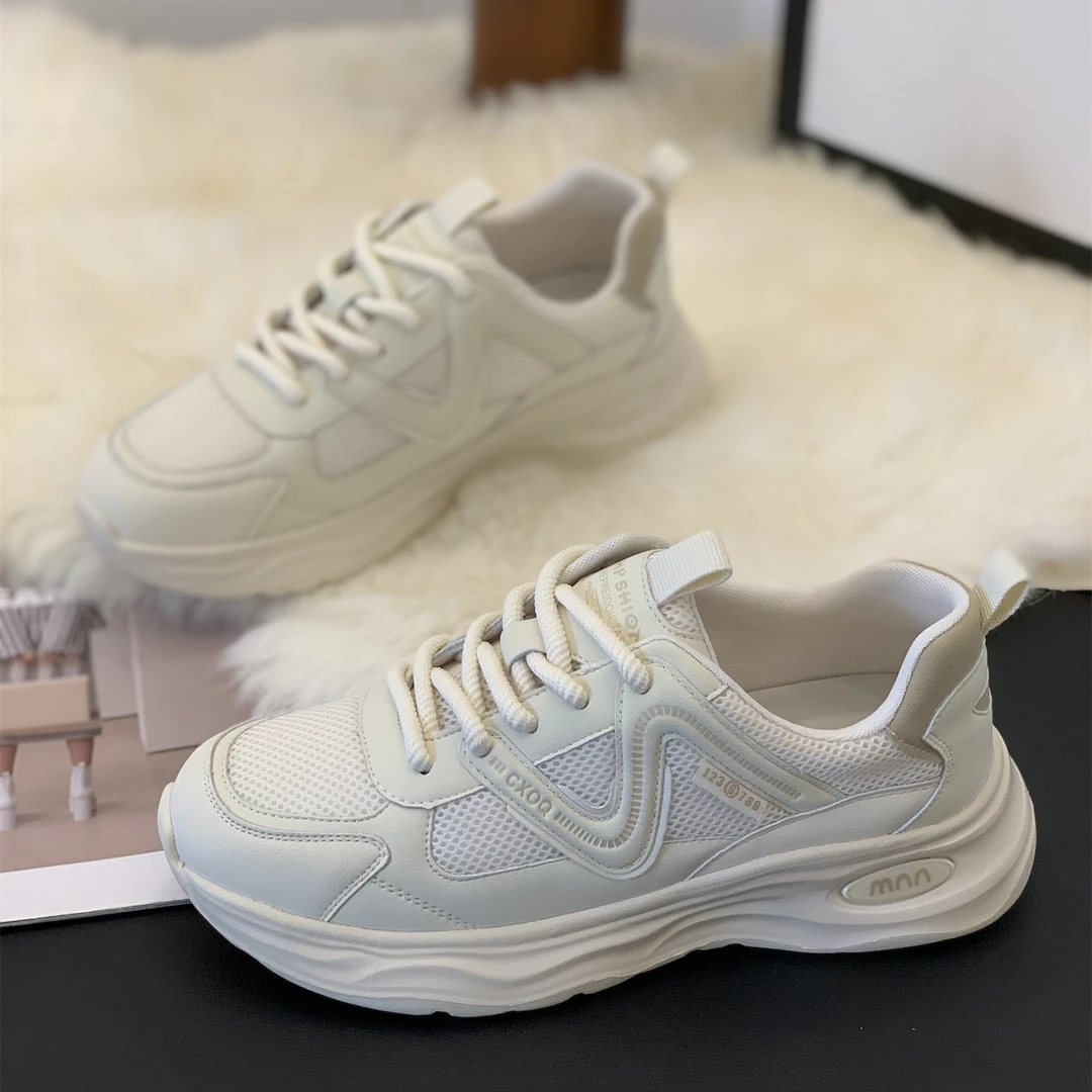 韩版百搭舒适休闲鞋女2025秋季轻便爆款学生显脚小时尚厚底老爹鞋
