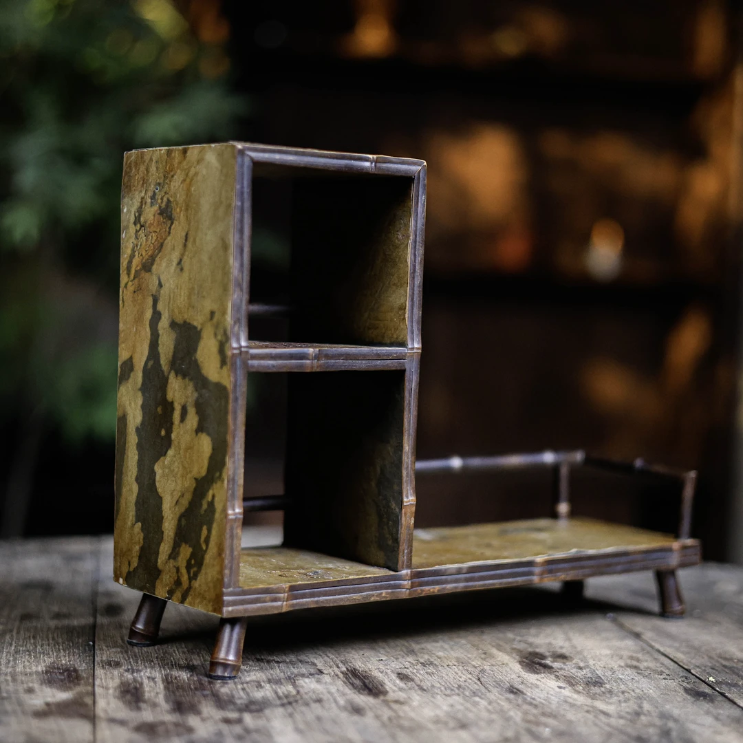 崖石博古架11.9*11.5小方格尺寸（草堂0007）