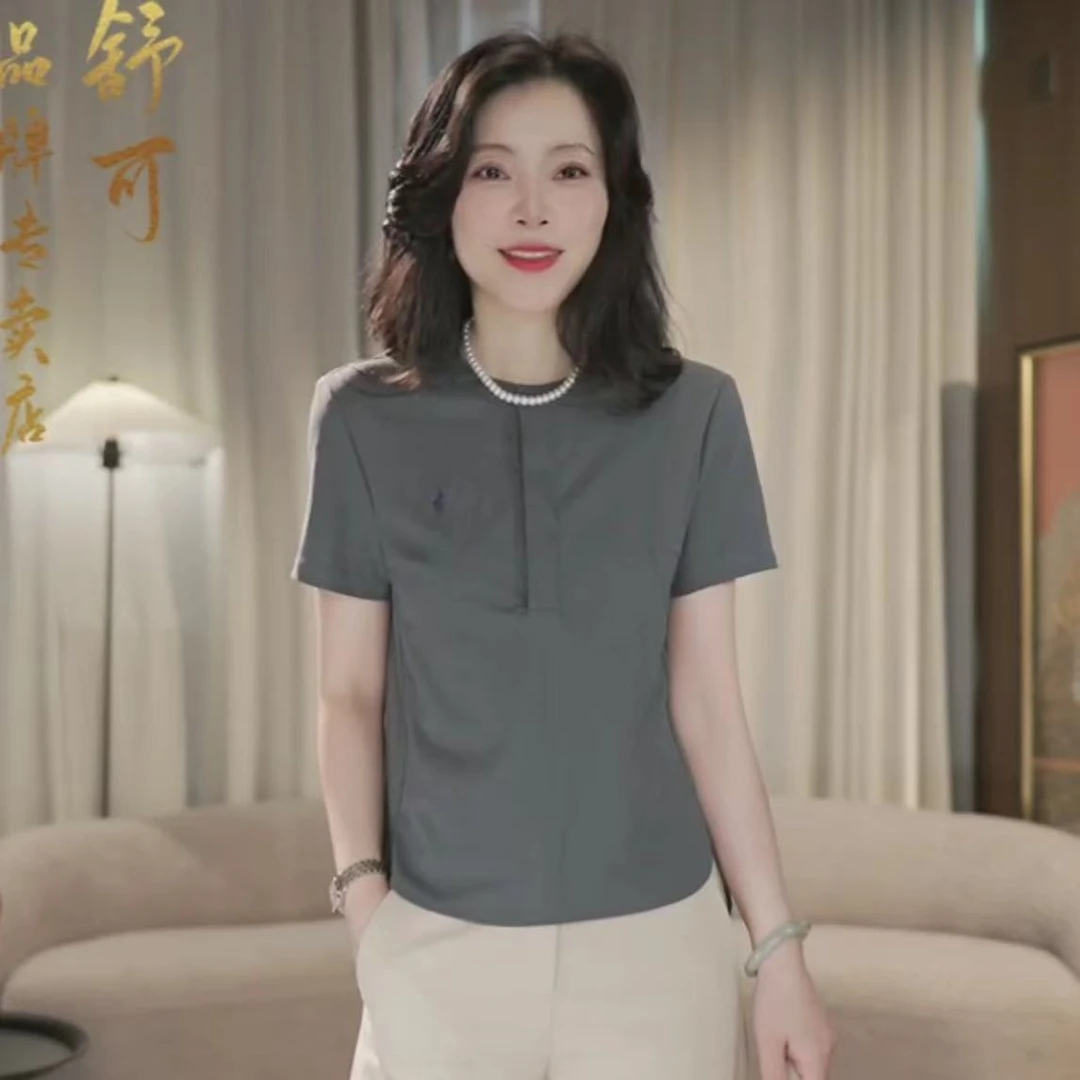 夏季无领短袖衬衫