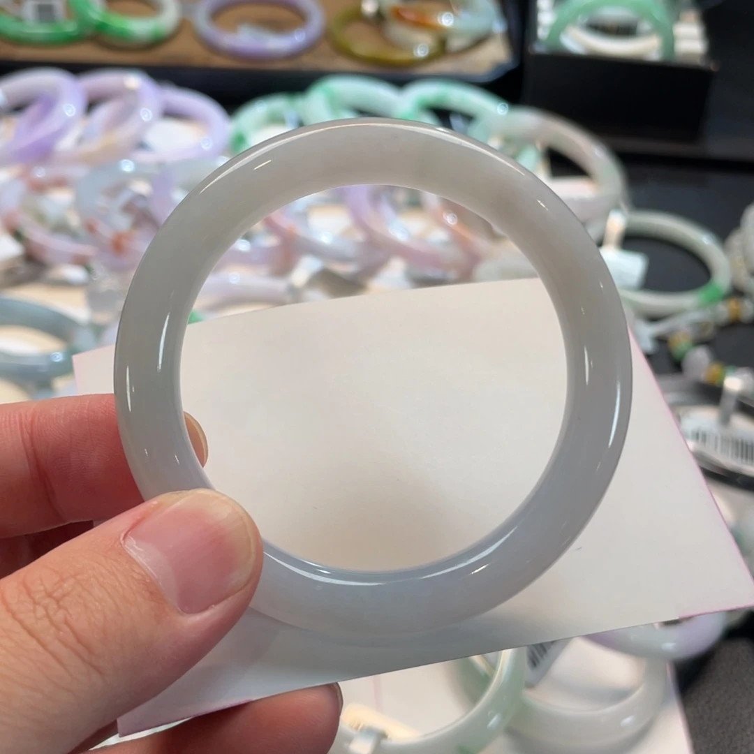 翡翠未镶嵌手镯133号 55圆条