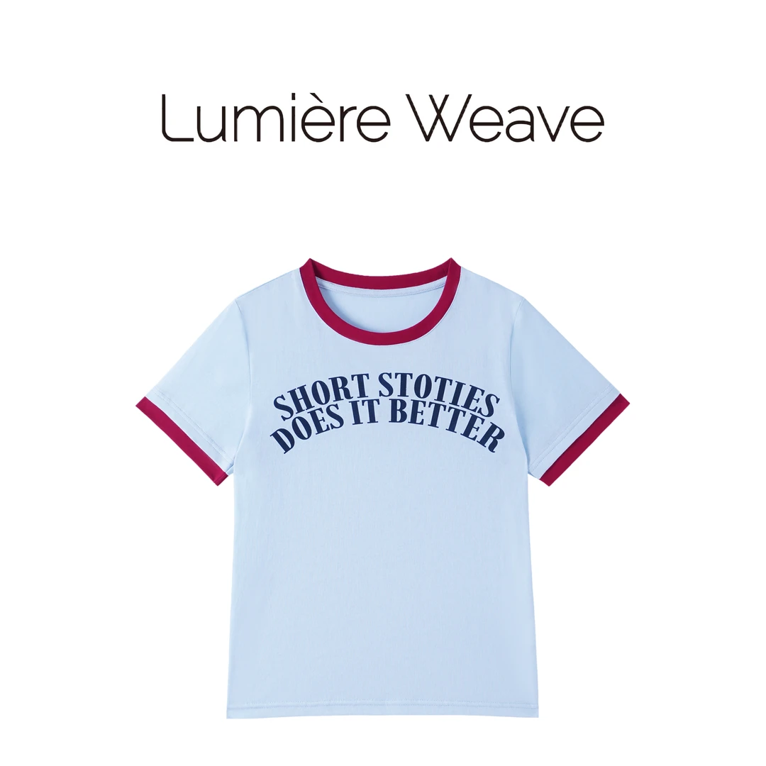 LumièreWeave【云朵棉语】52TX1049时尚百搭字母印花短袖T恤