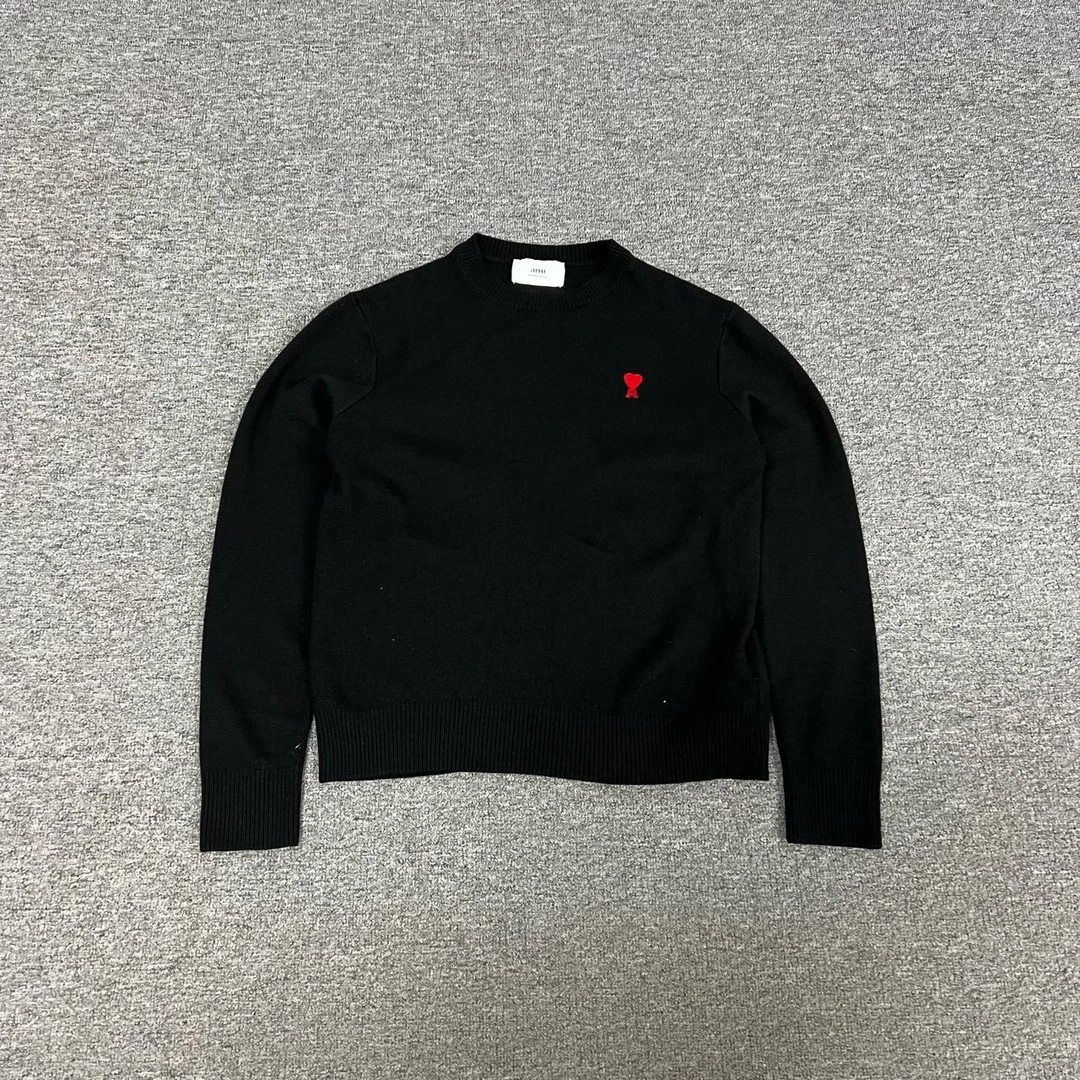 99新 AMIPARIS ami黑色针织毛衣