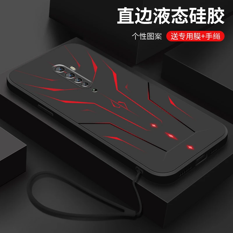 创意机甲适用opporeno2手机壳男新款液态硅胶Reno2z简约保护套女
