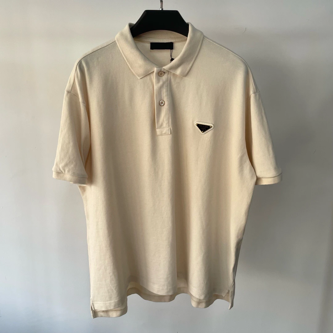99新 Prada/普拉达 胸口铁三角标polo衫/L码/259113